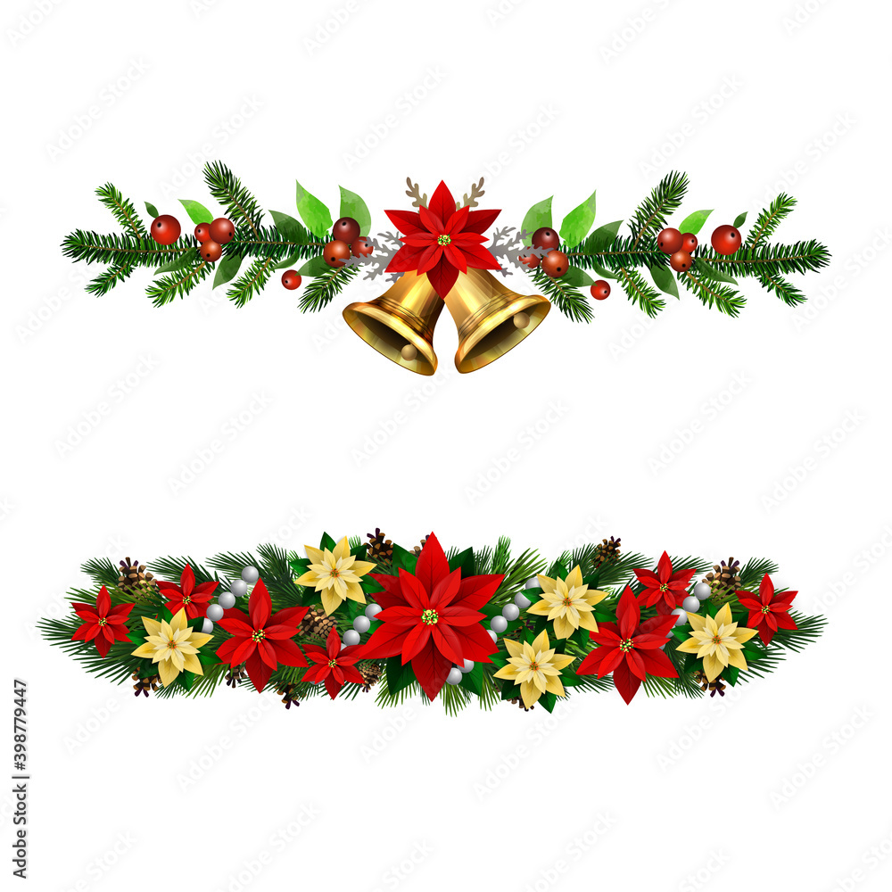 Christmas Holly brunches decoration vector Christmas Holly brunches decoration vector