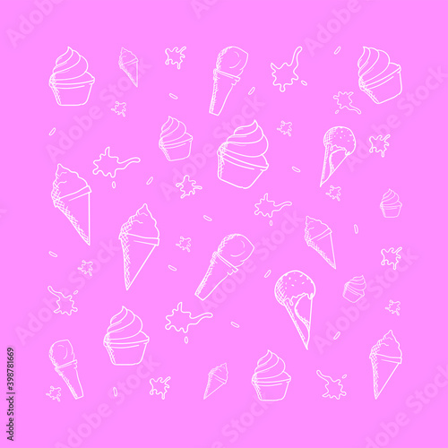hand drawn doodle ice cream