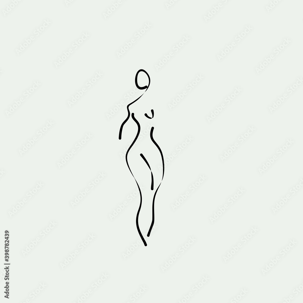 woman line illustration vector logo design woman line illustration vector logo design