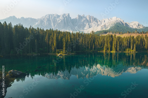 A beautiful morning, Lake Carezza, Dolomites