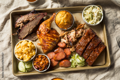 Homemade Barbecue Platter with Ribs photo