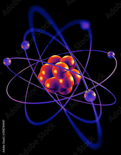 Fotografi Atomic Particle 3D Illustration
