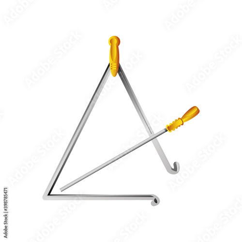 triangle percussion musical instrument detailed icon
