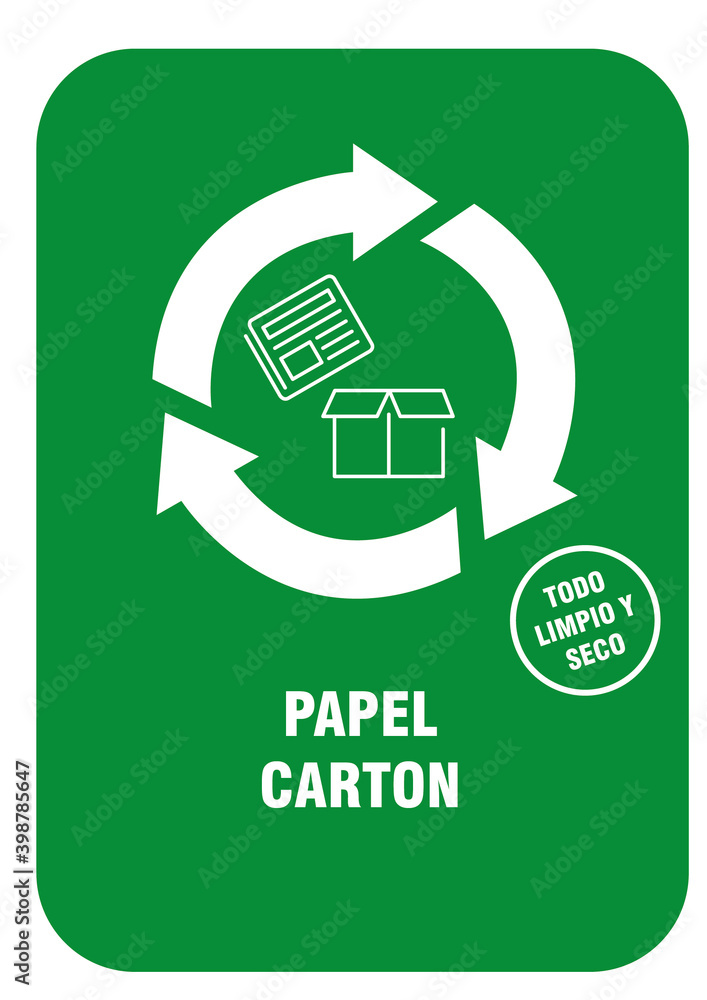 CARTEL RECICLADO PAPEL CARTON Stock Illustration Adobe Stock cartel-reciclado-papel-carton-stock-illustration-adobe-stock