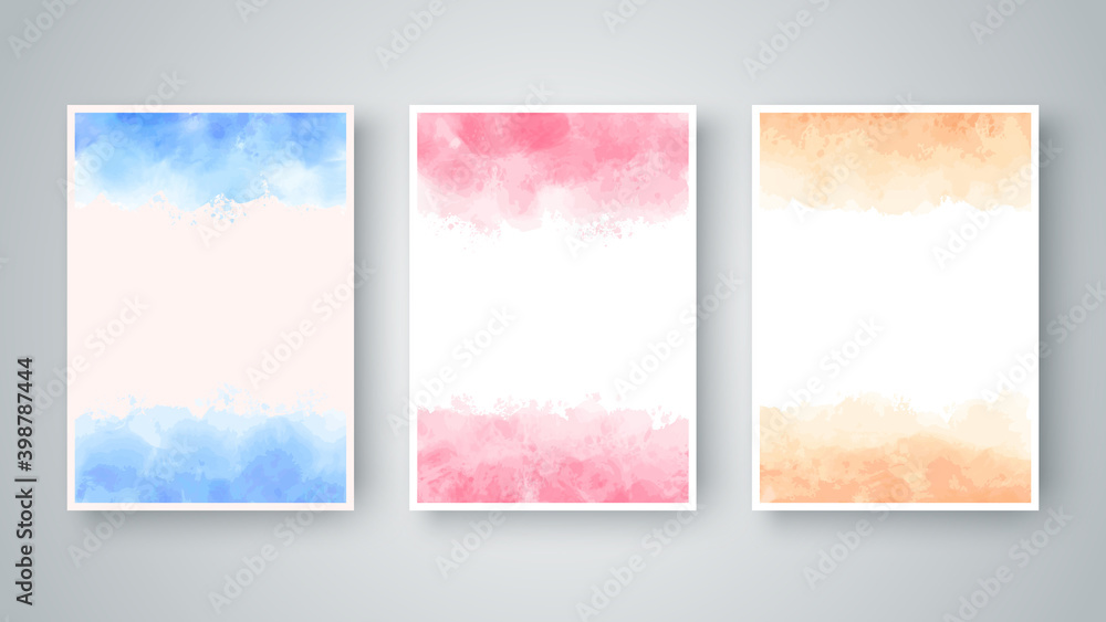 Color watercolor abstract texture. Business A4 template.