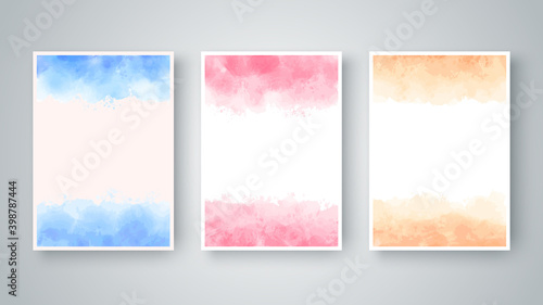 Color watercolor abstract texture. Business A4 template.