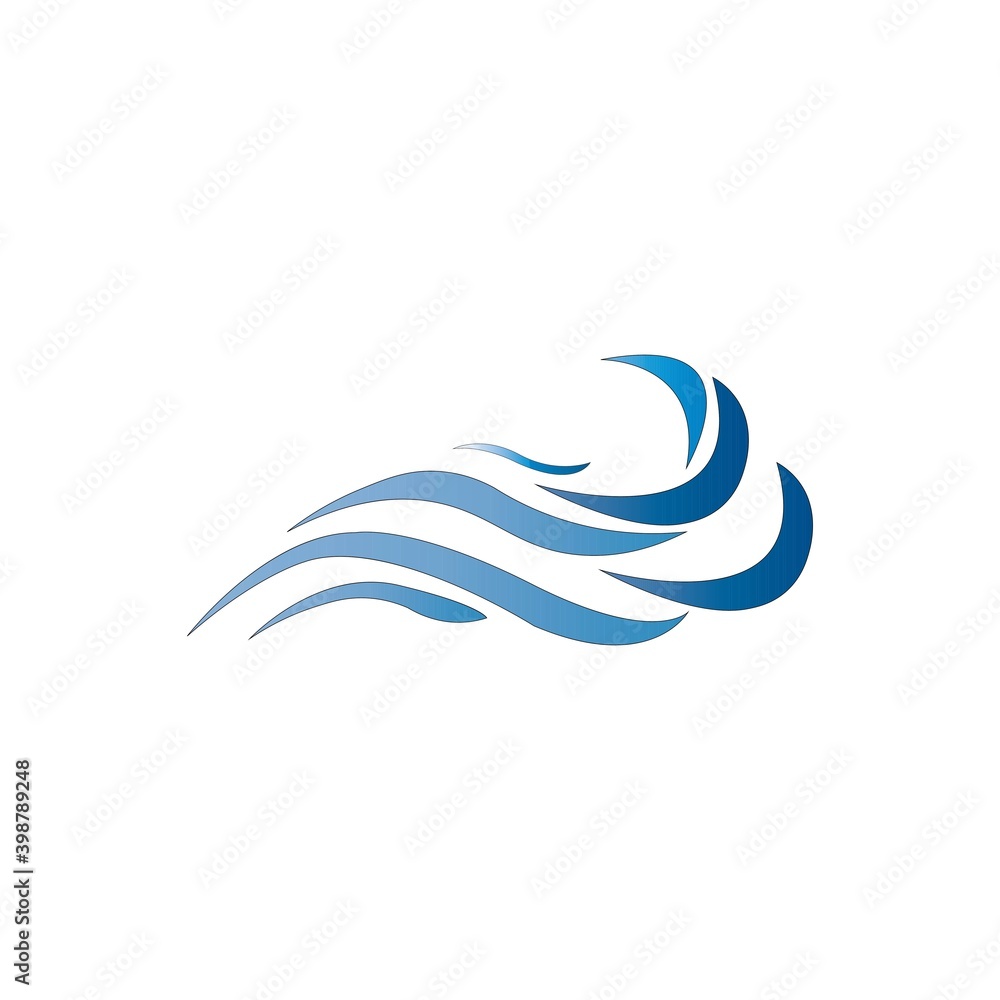 Naklejka premium waves icon logo vector