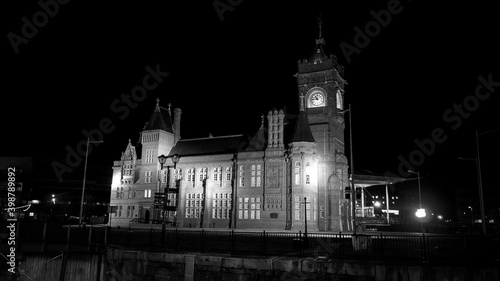 Pierhead at Mermaid Quay in Cardiff Wales at night - travel photography