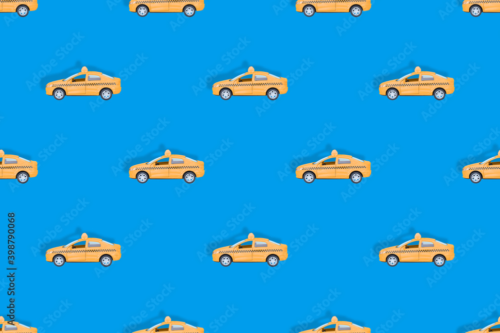 Taxi car. Seamless pattern on the theme of taxi. Taxi car. Seamless pattern on the theme of taxi.