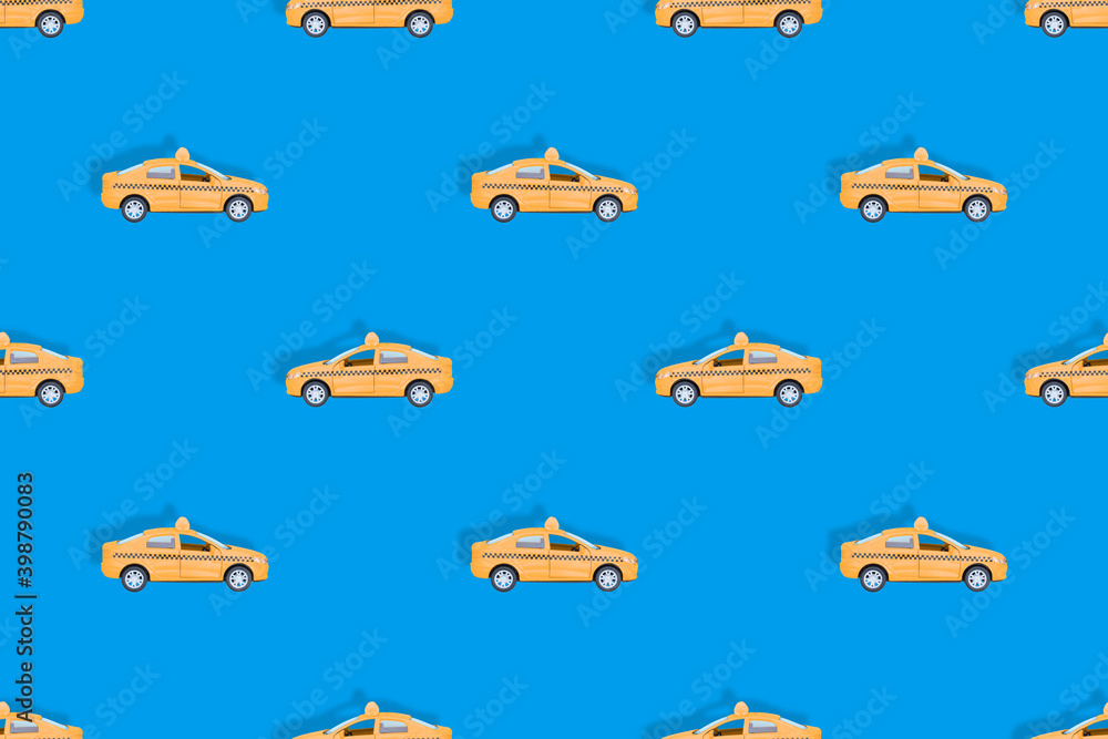 Taxi car. Seamless pattern on the theme of taxi. Taxi car. Seamless pattern on the theme of taxi.