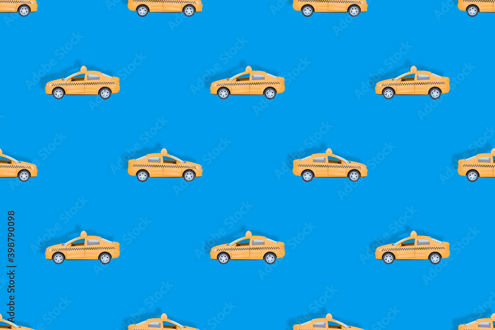 Taxi car. Seamless pattern on the theme of taxi. Taxi car. Seamless pattern on the theme of taxi.