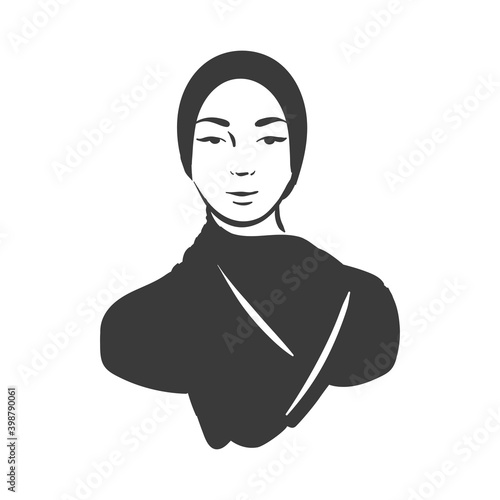 Muslim arabic islam woman in hijab and abaya portrait