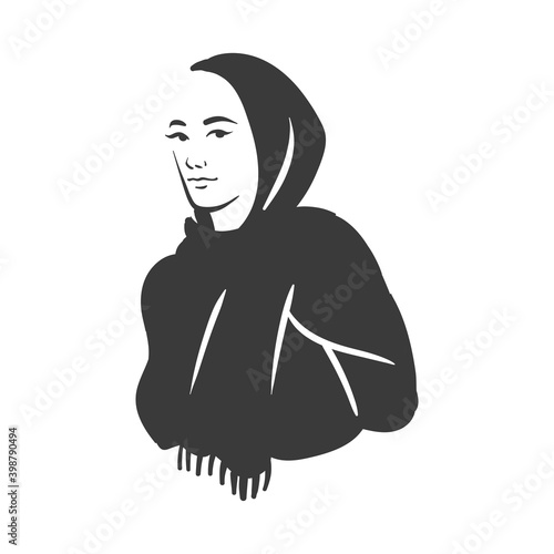 Muslim arabic islam woman in hijab and abaya portrait
