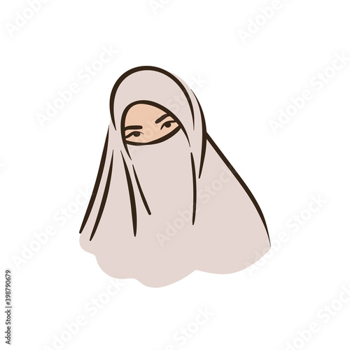 Muslim arabic islam woman in hijab and abaya portrait