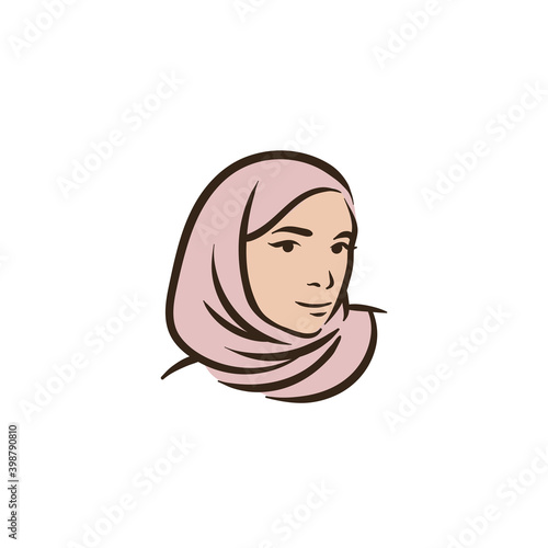Muslim arabic islam woman in hijab and abaya portrait