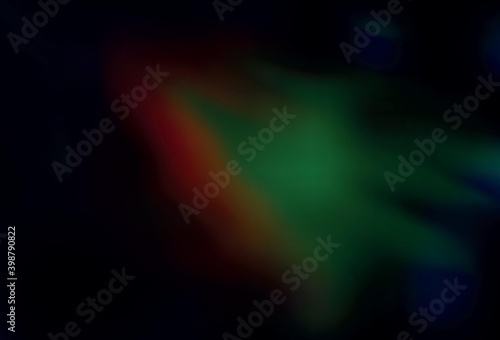 Dark Green, Red vector abstract blurred background.