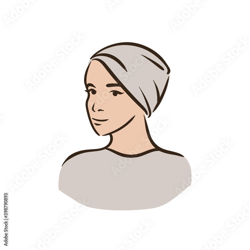 Muslim arabic islam woman in hijab and abaya portrait