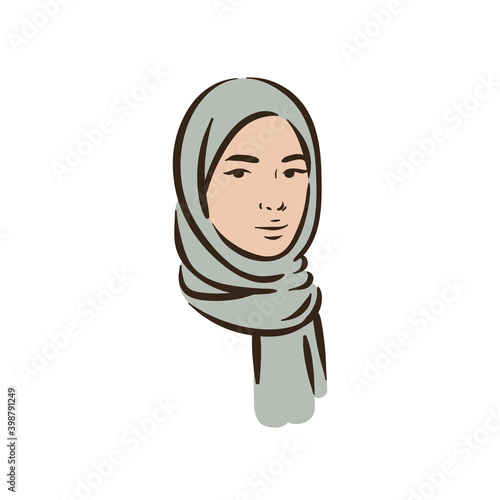 Muslim arabic islam woman in hijab and abaya portrait