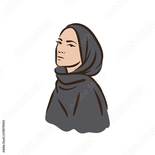 Muslim arabic islam woman in hijab and abaya portrait