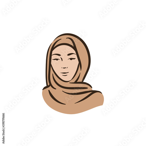 Muslim arabic islam woman in hijab and abaya portrait