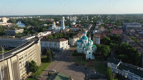 The City Sumy center Ukraine Europe aerial view