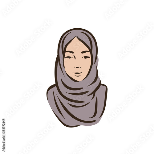 Muslim arabic islam woman in hijab and abaya portrait