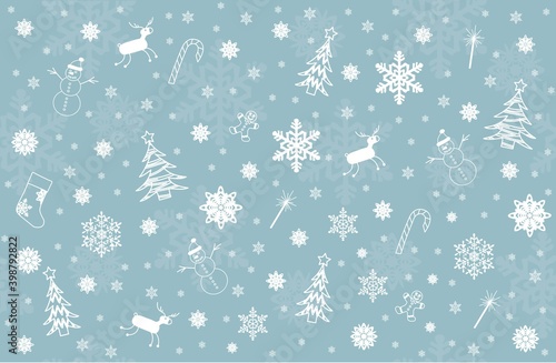 Christmas Holiday pattern, made of Festive Elements Background.