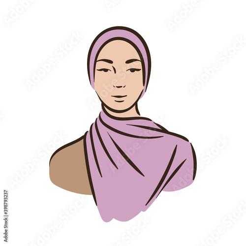 Muslim arabic islam woman in hijab and abaya portrait
