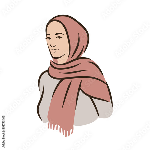 Muslim arabic islam woman in hijab and abaya portrait