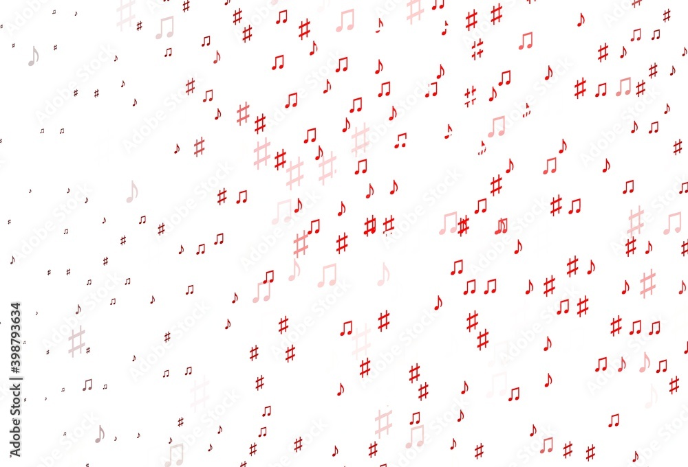 Light Red vector template with musical symbols. Light Red vector template with musical symbols.