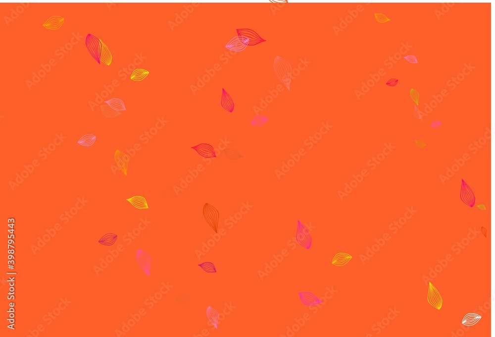 Light Red, Yellow vector sketch backdrop.