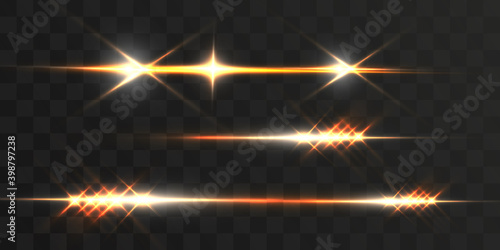 
Bright light effect flickering with flashes and rays. Vector illustration.