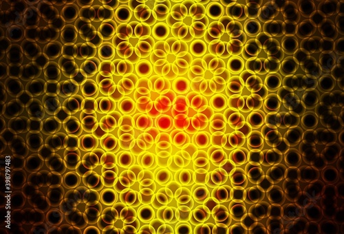 Dark Red, Yellow vector pattern with spheres.