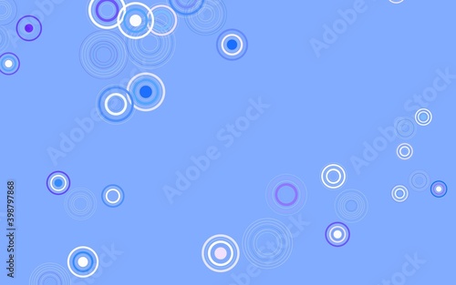 Light Pink, Blue vector background with bubbles.