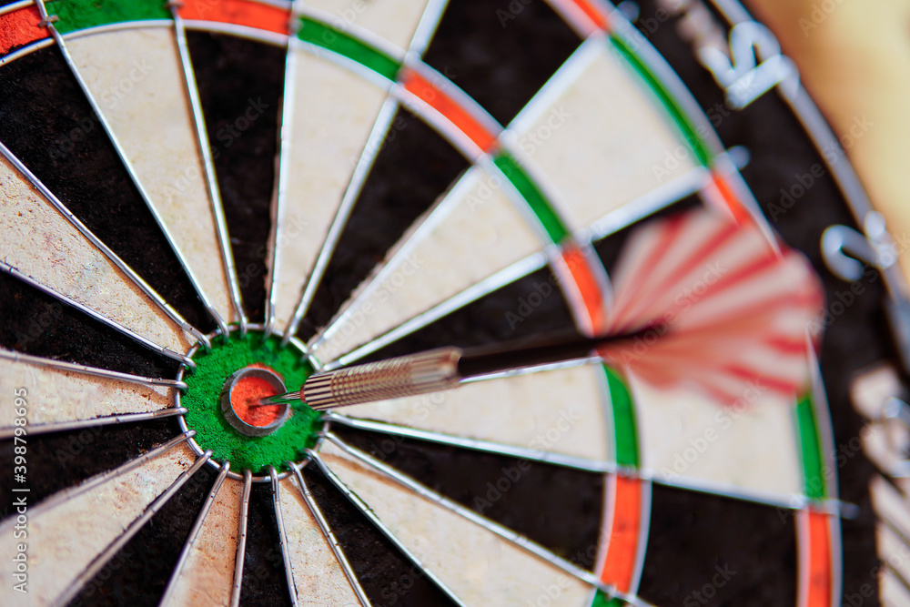 Dart hits the target. close-up. Business concept Dart hits the target. close-up. Business concept