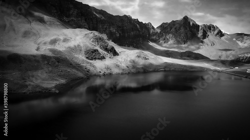 Flight over the wonderful nature of Switzerland - the Swiss Alps from above - travel photography