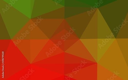 Light Green  Red vector blurry triangle pattern. Creative illustration in halftone style with gradient. Textured pattern for background.