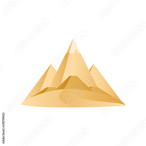landmark of the great pyramids in giza egypt travel icon image white background