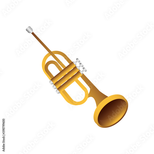 trumpet wind musical instrument detailed icon