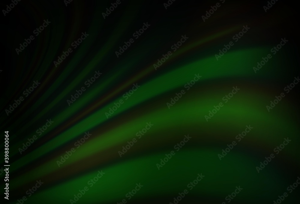 Fototapeta premium Dark Green vector background with lava shapes.