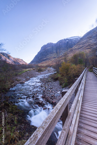 Footbridge over River Coe Glencoe Scottish Highlands