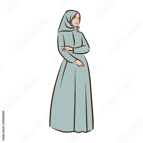 Muslim arabic islam woman in hijab fashion