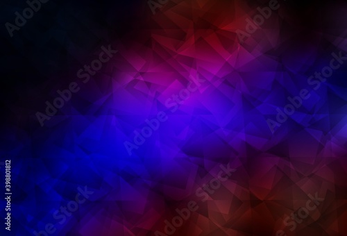 Dark Blue, Red vector abstract polygonal background. © smaria2015