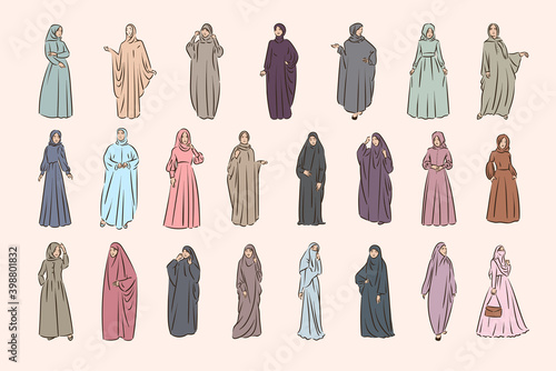 Muslim arabic islam woman in hijab fashion