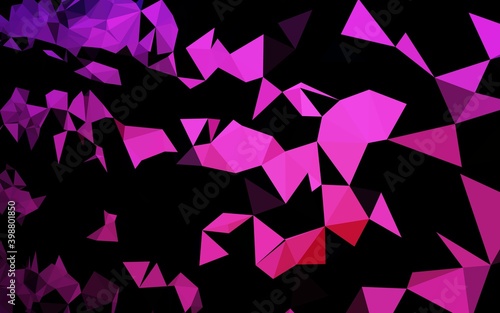 Dark Pink vector low poly cover. Colorful illustration in Origami style with gradient. Brand new style for your business design.