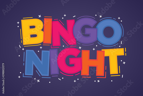 Bingo Night, Bingo Background, Bingo Sign, Bingo Game, Vector Illustration Background