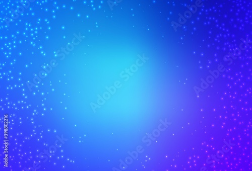 Light Pink, Blue vector pattern with night sky stars.