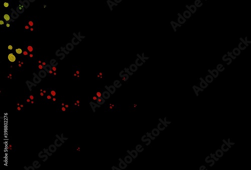 Dark Green, Red vector template with lines, ovals.