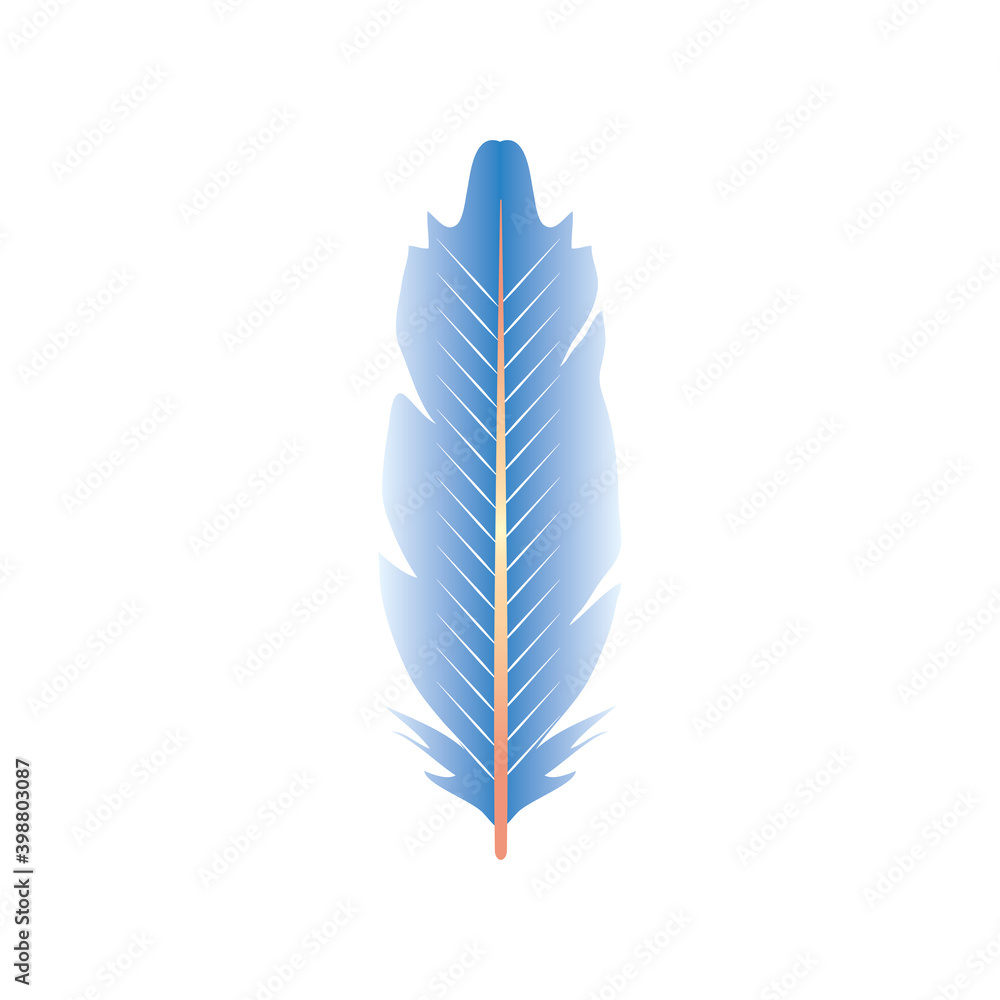 feather ornate fluffy blue gradient icon