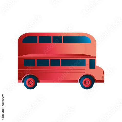 travel red traditional london bus double decker icon image white background
